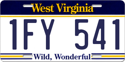 WV license plate 1FY541