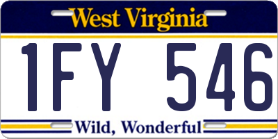 WV license plate 1FY546