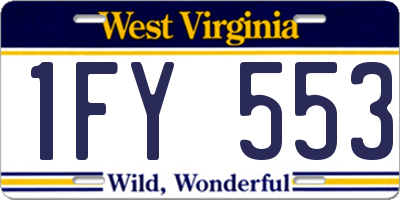 WV license plate 1FY553