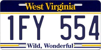 WV license plate 1FY554