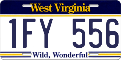 WV license plate 1FY556