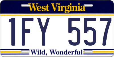 WV license plate 1FY557