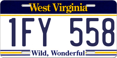 WV license plate 1FY558