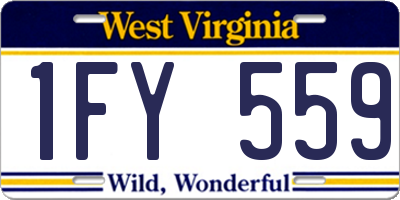 WV license plate 1FY559