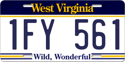 WV license plate 1FY561