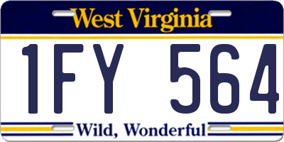 WV license plate 1FY564