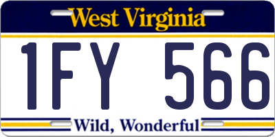 WV license plate 1FY566