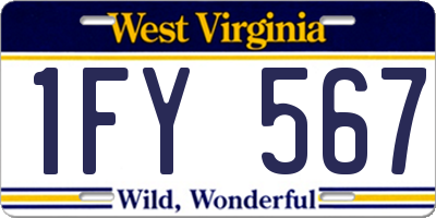 WV license plate 1FY567