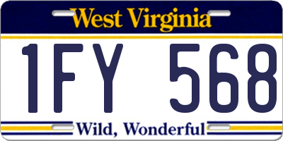 WV license plate 1FY568