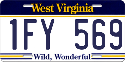 WV license plate 1FY569