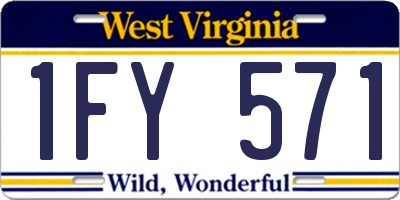 WV license plate 1FY571
