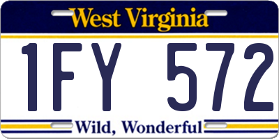 WV license plate 1FY572