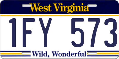 WV license plate 1FY573