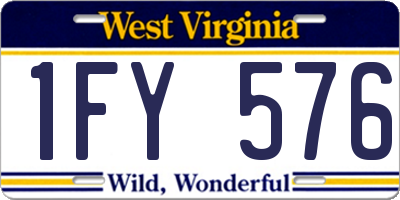WV license plate 1FY576