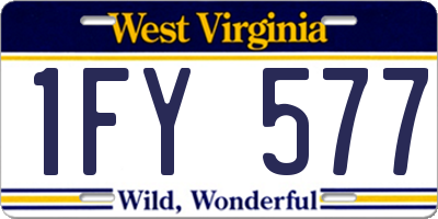 WV license plate 1FY577