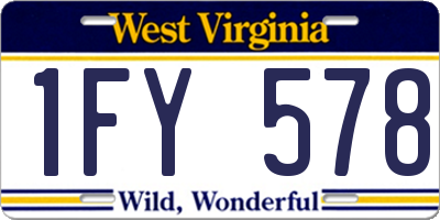 WV license plate 1FY578
