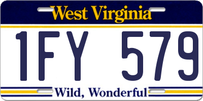 WV license plate 1FY579