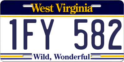 WV license plate 1FY582