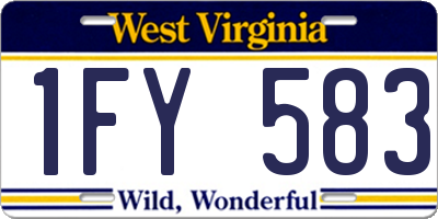 WV license plate 1FY583