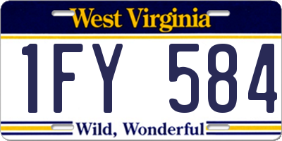 WV license plate 1FY584