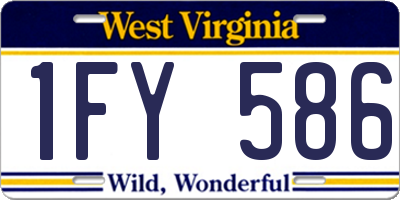 WV license plate 1FY586