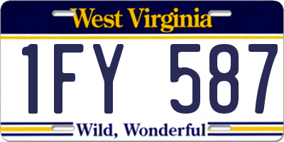 WV license plate 1FY587