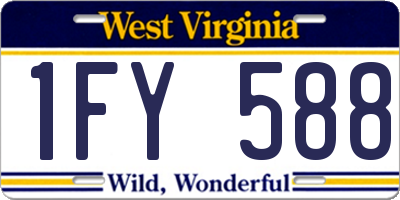 WV license plate 1FY588