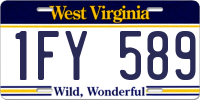 WV license plate 1FY589