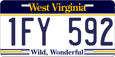 WV license plate 1FY592
