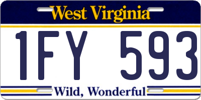 WV license plate 1FY593