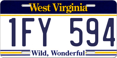 WV license plate 1FY594