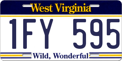 WV license plate 1FY595