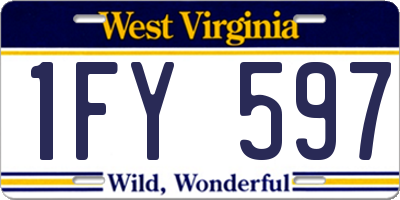 WV license plate 1FY597