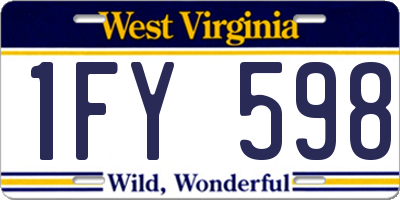 WV license plate 1FY598