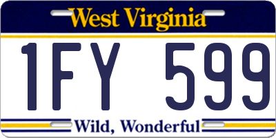 WV license plate 1FY599