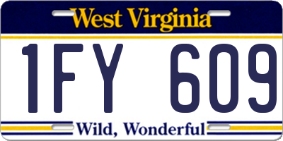 WV license plate 1FY609
