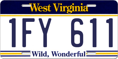 WV license plate 1FY611