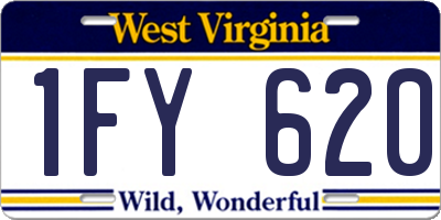 WV license plate 1FY620