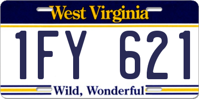 WV license plate 1FY621