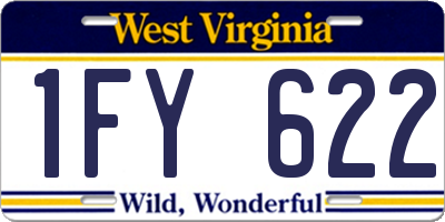 WV license plate 1FY622