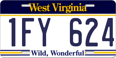 WV license plate 1FY624