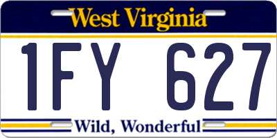 WV license plate 1FY627