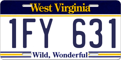 WV license plate 1FY631