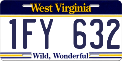 WV license plate 1FY632