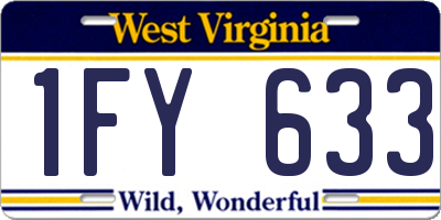 WV license plate 1FY633