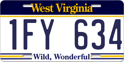 WV license plate 1FY634