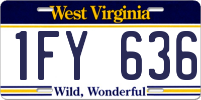 WV license plate 1FY636