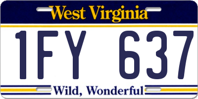 WV license plate 1FY637