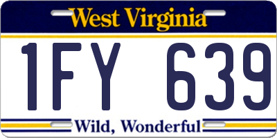 WV license plate 1FY639