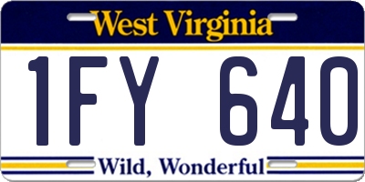 WV license plate 1FY640